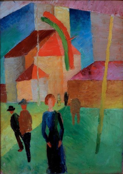 Flagged Church by August Macke